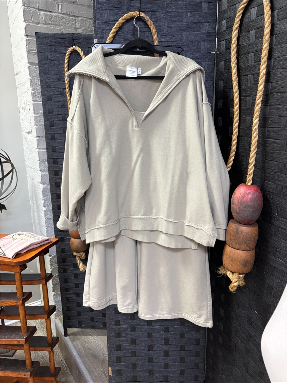 torrid Light Beige Half-Zip Hoodie and Skirt Set